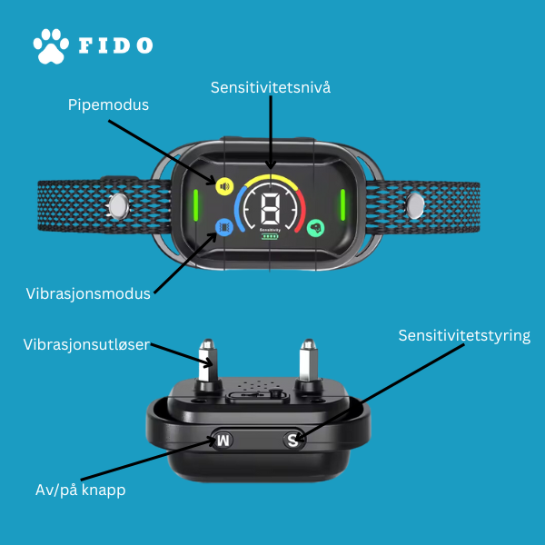 Bjeffehalsbånd (oppgradert) - reduser unødvendig bjeffing