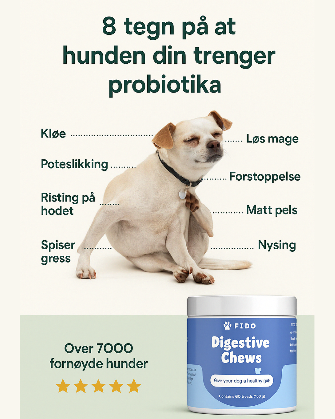 Digestive Chews - bidrar til god tarmhelse hos hunder (Prøv Gratis)